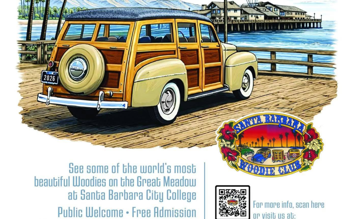 Woodies At The Beach Car Show partial flyer July 2026